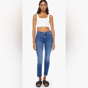 Mother Jeans NWT Mid Rise Dazzler Ankle Fray Fancy Meeting You Here Size 31